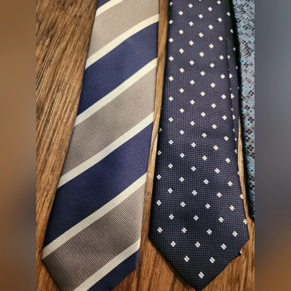 Men's Assorted Ties Set - Blue, Black, and Gray